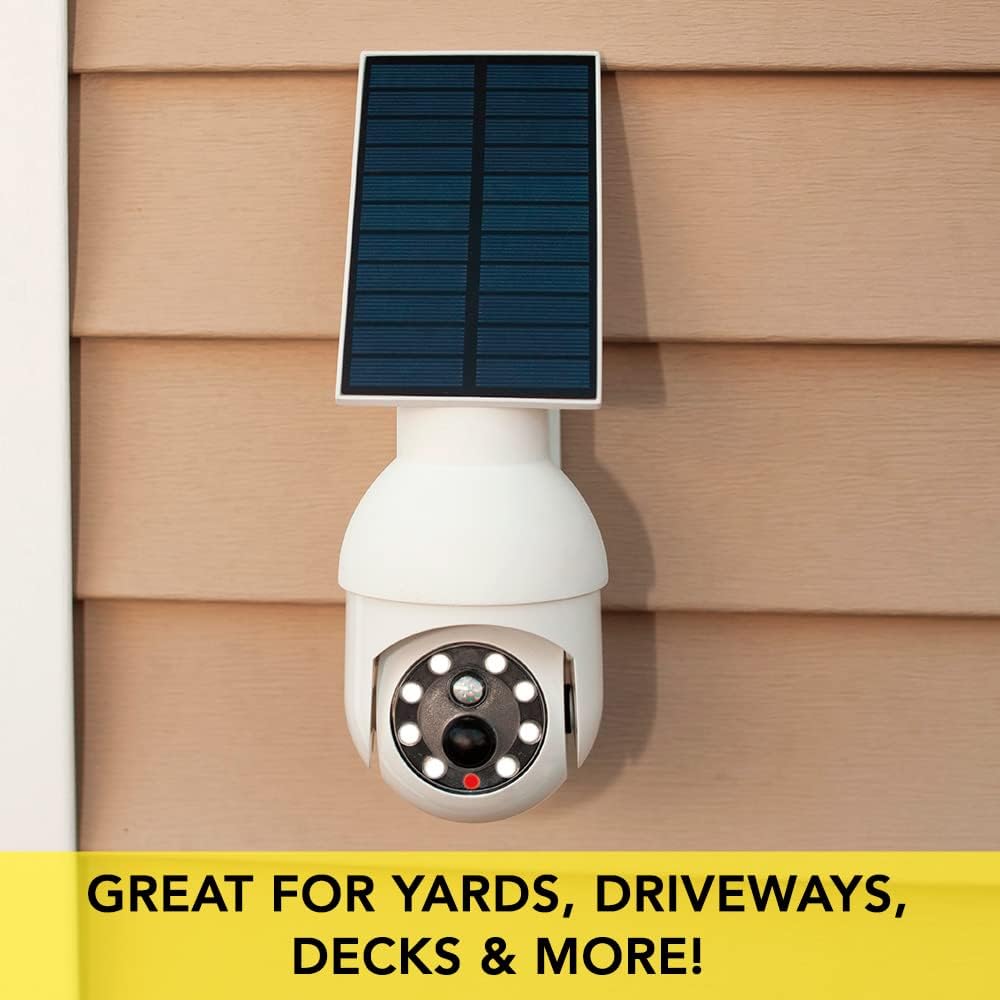 Solar Powered Light with Motion Sensor, 360° Rotation, Wireless Outdoor Light with 8 LED Ring, 500 Lumens, IP54 Weatherproof, White