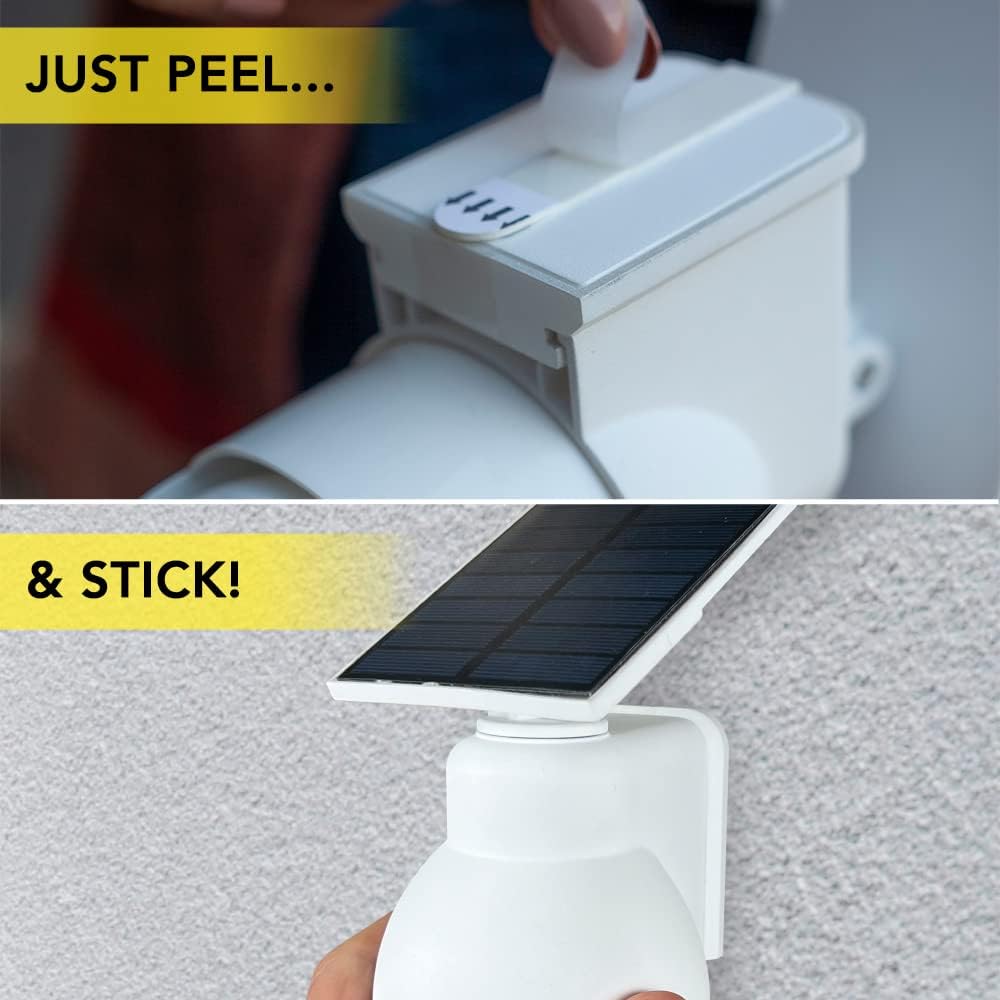 Solar Powered Light with Motion Sensor, 360° Rotation, Wireless Outdoor Light with 8 LED Ring, 500 Lumens, IP54 Weatherproof, White