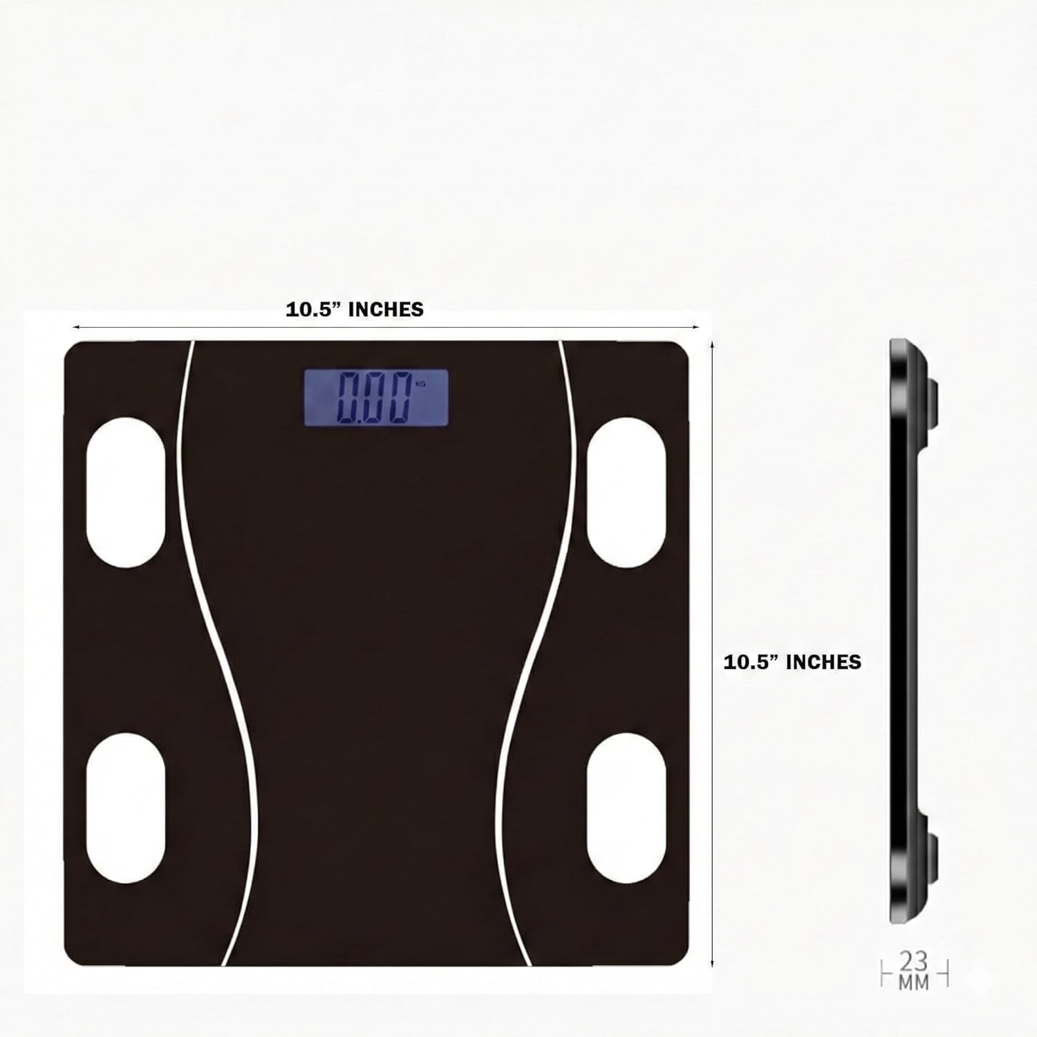 Smart Bluetooth Body Composition Scale, Digital Bathroom Weighing Machine with App Connectivity, Measures Weight, BMI, Body Fat, Muscle, Water, Visceral Fat, 180kg Capacity, LCD Display