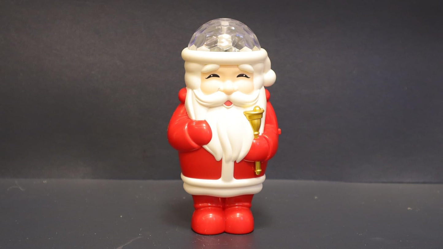 LED Santa Claus Christmas Projector Light, Plastic Holiday Decoration with Crystal Ball Top, 14 x 7 x 4 cm, Red and White, Indoor Party Lighting