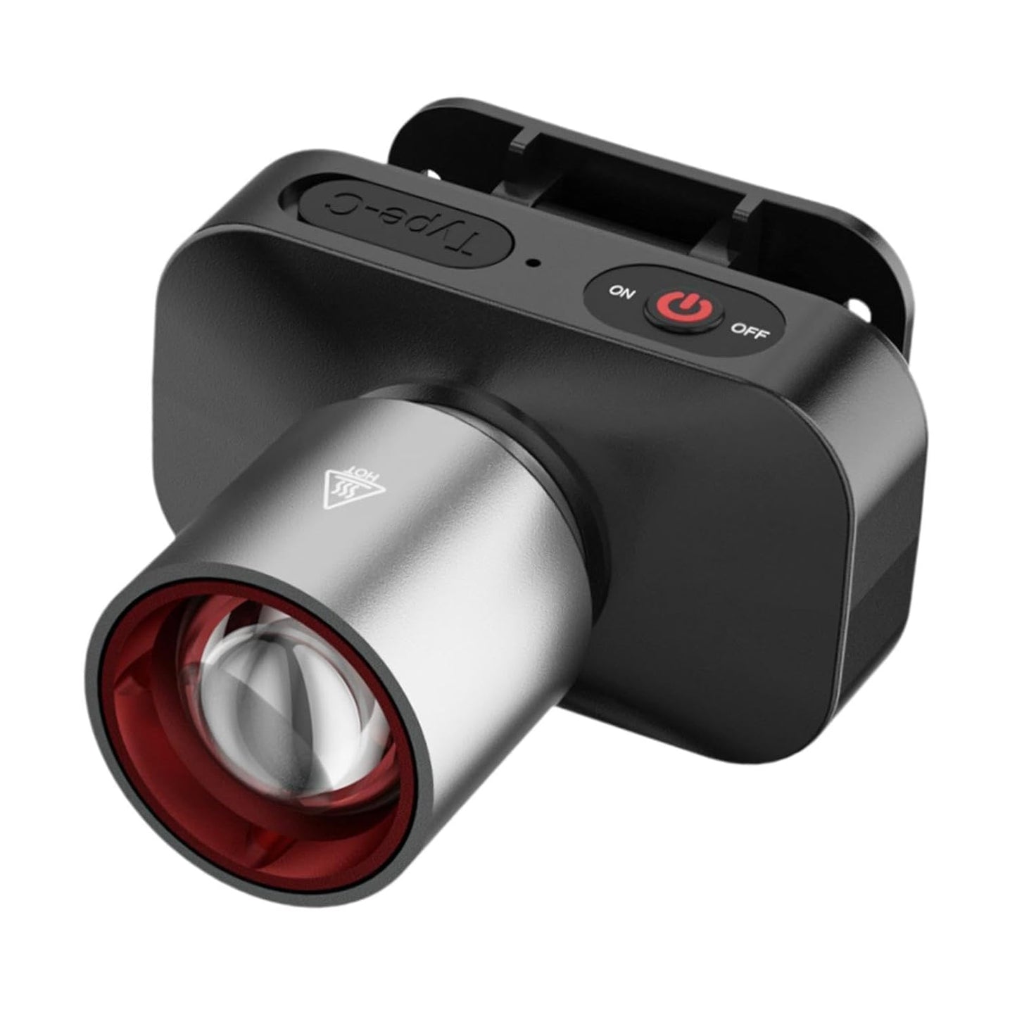 Type-C Rechargeable LED Headlamp, Ultra-Bright with Telescopic Zoom, Weatherproof Tactical Headlight, 45mm x 79mm