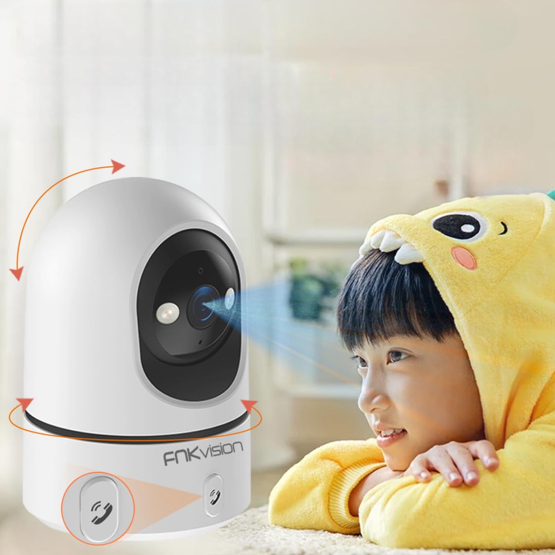 Vision Smart Security Camera, 2K HD Indoor WiFi Camera with 360° Pan/Tilt, AI Motion Detection, Two-Way Audio, Mobile App Control, Night Vision for Home Monitoring