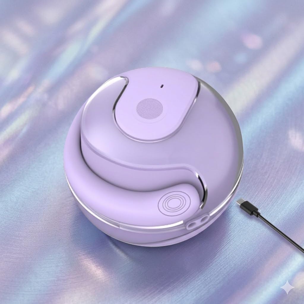 Open Ear Wireless Bluetooth Earbuds with Ear Hooks, Purple, Bluetooth 5.3, HiFi Sound, 36 Hours Playback, Sports and Workout