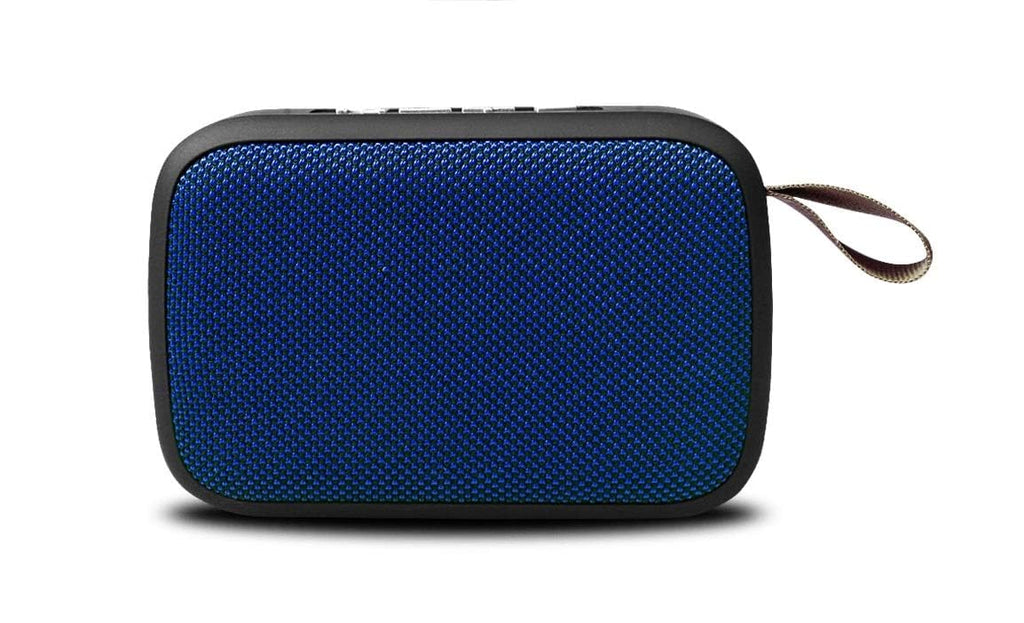 Portable Bluetooth Speaker, Mini Blue Fabric Wireless Speaker with FM Radio, USB Playback, AUX, Micro SD Support, 1200mAh Rechargeable Battery for Travel, Camping, Home Use