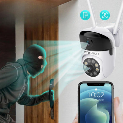 Vision 8MP Full HD Security Camera, WiFi Enabled, 355° Panoramic View, Smart AI Detection, Waterproof, Voice Intercom, Mobile App Control, for Home Office Store Surveillance