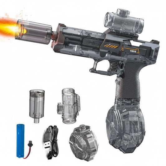Electric Water Blaster Gun with Rapid-Fire Action, Battery Operated Water Gun Toy for Kids, Includes Rechargeable Battery and Accessories