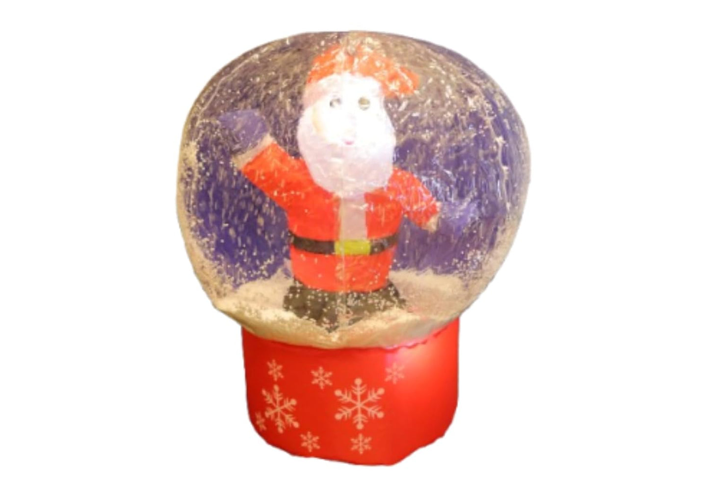 Giant Inflatable Christmas Snow Globe, 60x40 cm, Self-Inflating Indoor Outdoor Holiday Decoration with Santa Design, Red Base with Snowflake Pattern