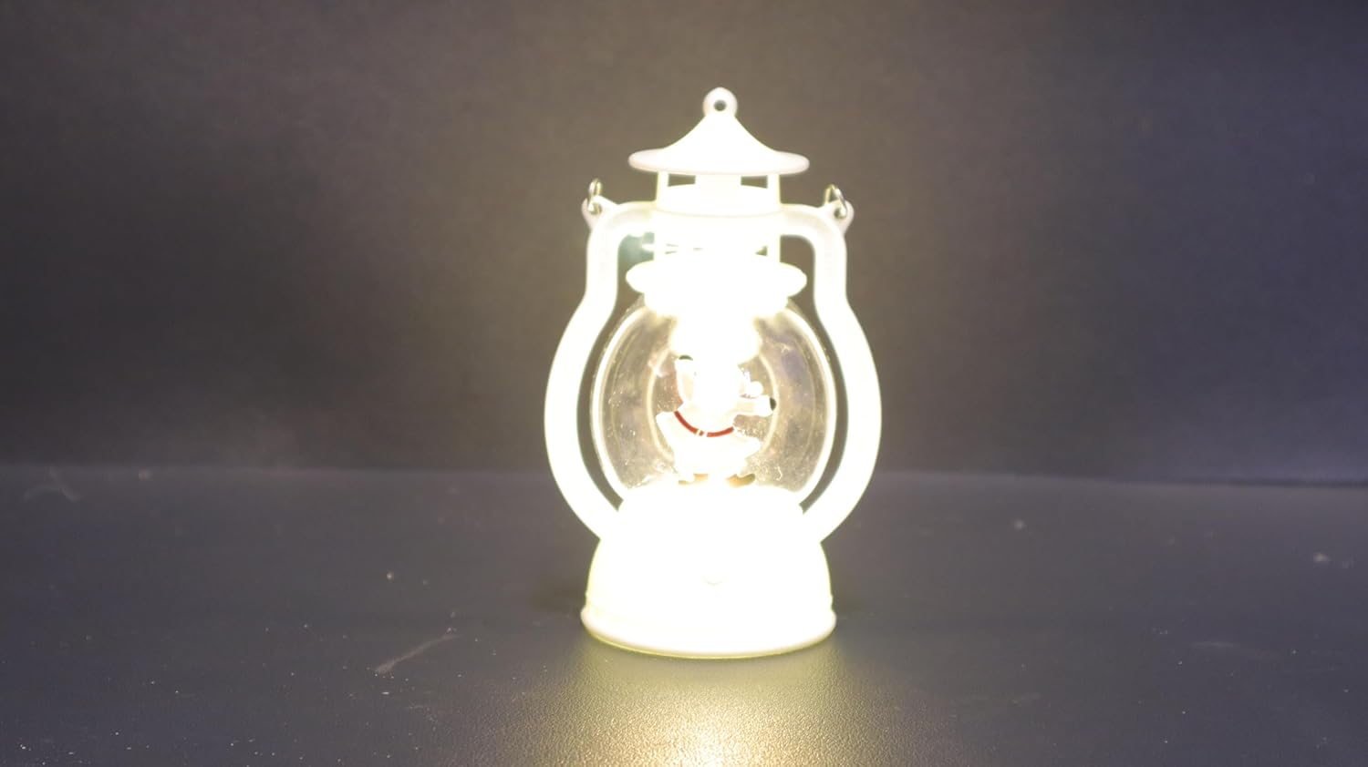 Christmas Decor Co. LED Holiday Lantern, White Metal Musical Snow Globe Style, 12.6cm Height, Battery Powered Santa Design, Portable Table Lamp with Pagoda Top for Indoor Festive Home Decor