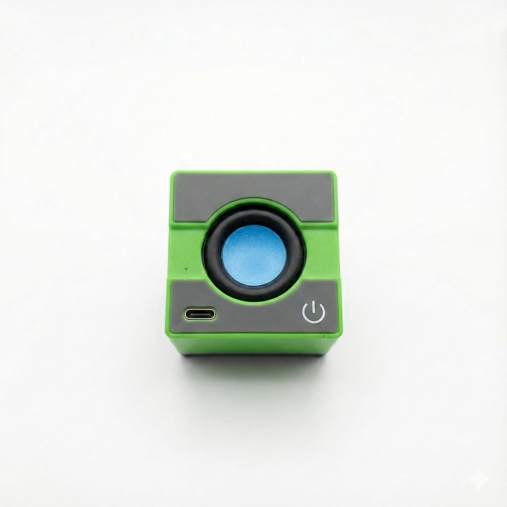 Mini Bluetooth Speaker with 360 Degree Sound, Portable Wireless Speaker with Enhanced Bass, Green, USB-C Charging, Compact Design for Travel and Outdoor Use