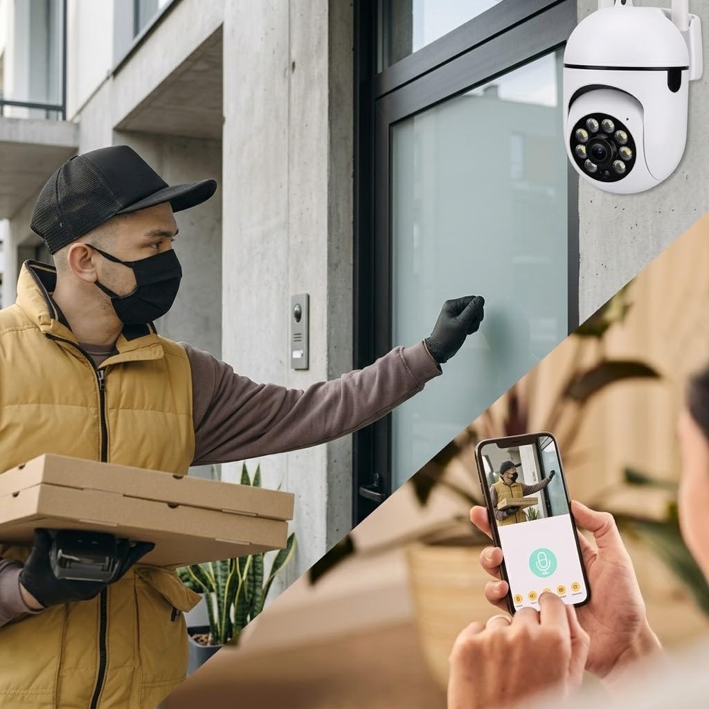 1080P PTZ WiFi Security Camera, Pan Tilt Indoor Surveillance with Night Vision, Motion Detection, Two-Way Audio, 360° Viewing, 2.4G Wireless Home Monitoring for Baby Pet Elderly