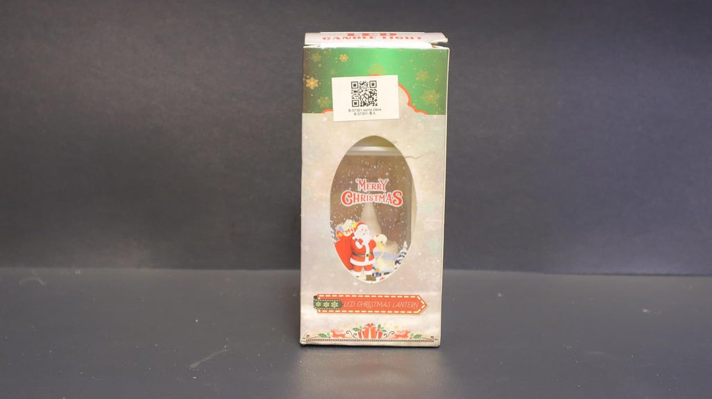Christmas Decor Co. LED Christmas Lantern, White Metal Winter Scene with Reindeer, 14 x 6.5 cm, Battery Operated Holiday Decoration, Musical Snow Globe Style, Indoor Home Decor with Santa Design