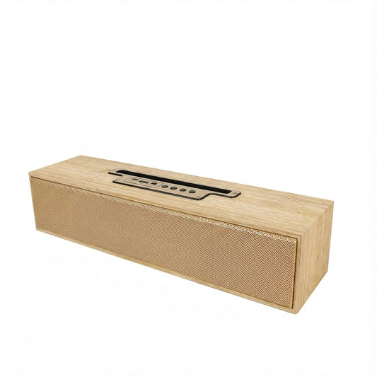 Wooden Wireless Bluetooth Speaker with FM Radio, USB, TF Card Support, Retro Design with Phone Stand, Portable Audio System