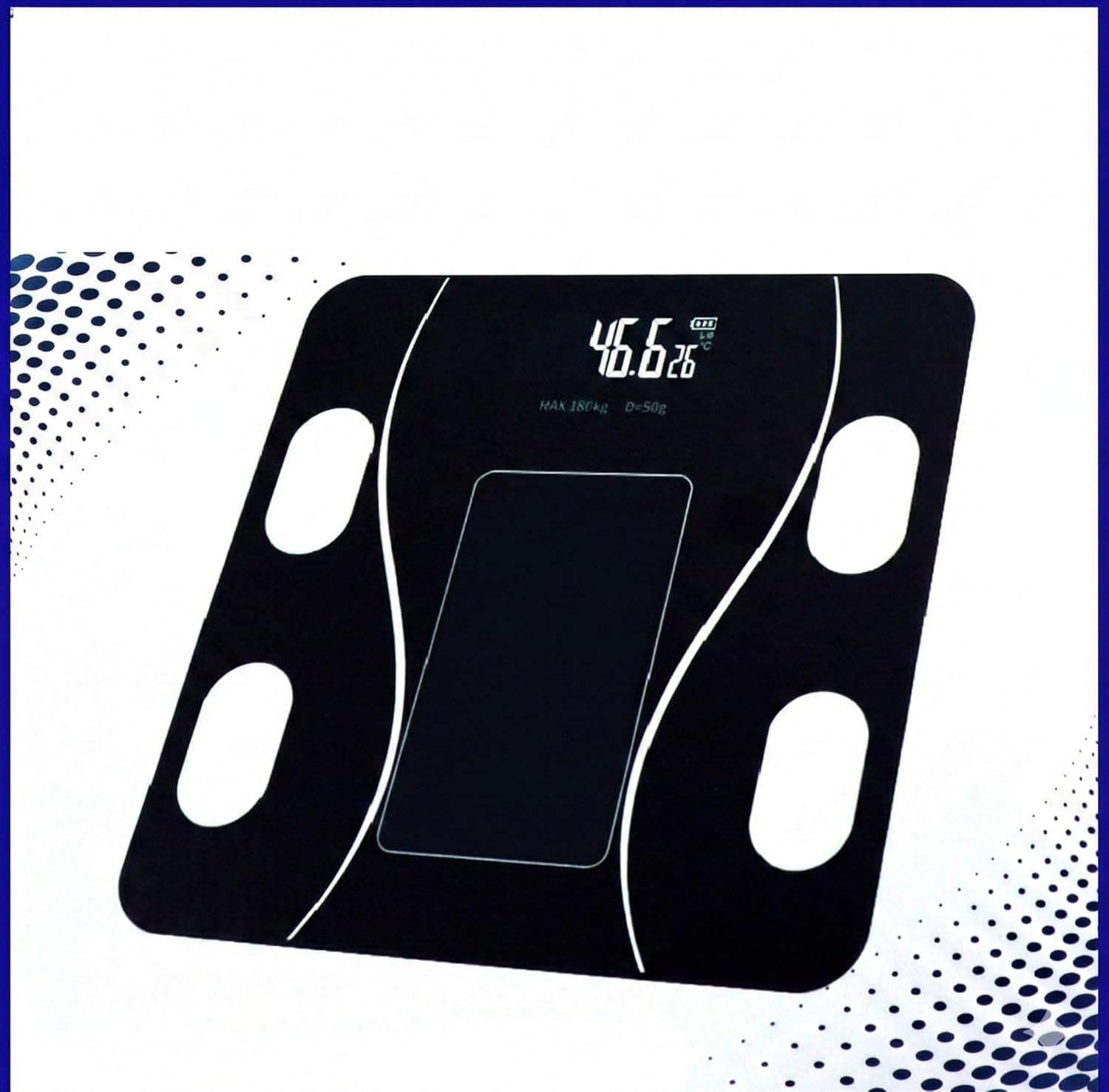 Smart Bluetooth Body Composition Scale, Digital Bathroom Weighing Machine with App Connectivity, Measures Weight, BMI, Body Fat, Muscle, Water, Visceral Fat, 180kg Capacity, LCD Display