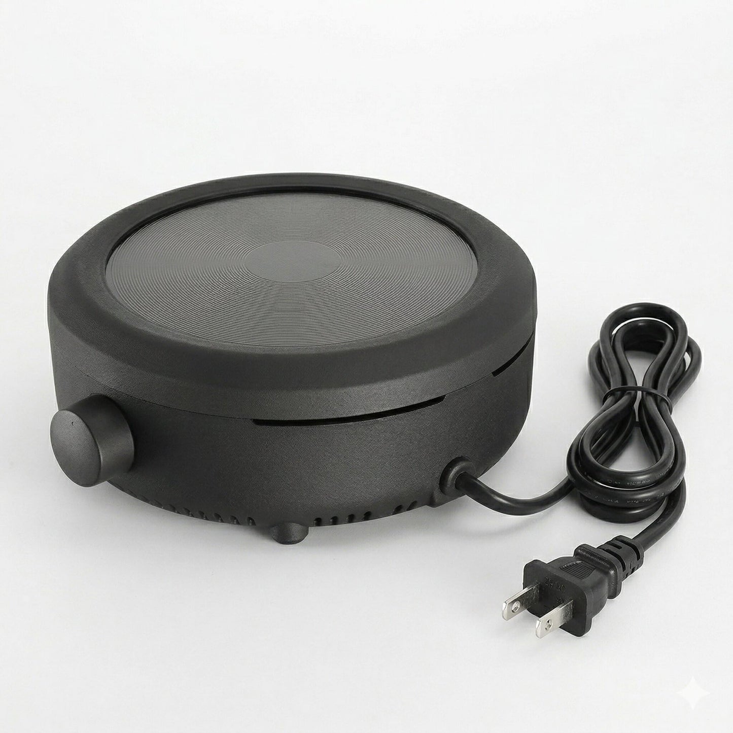 Electric Hot Plate, 800W, Ceramic Heating Surface, Compact and Portable, for Cooking, Tea Preparation and Candle Making (Black)