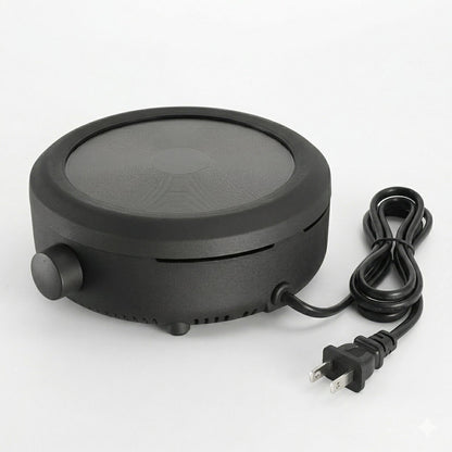 Electric Hot Plate, 800W, Ceramic Heating Surface, Compact and Portable, for Cooking, Tea Preparation and Candle Making (Black)
