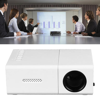 Portable LED Mini Projector, 1080P HD, Giant Screen 24-60 Inches, 3D Sound Effects, Radiation Protection, Built-in Speakers, Compact Design, White