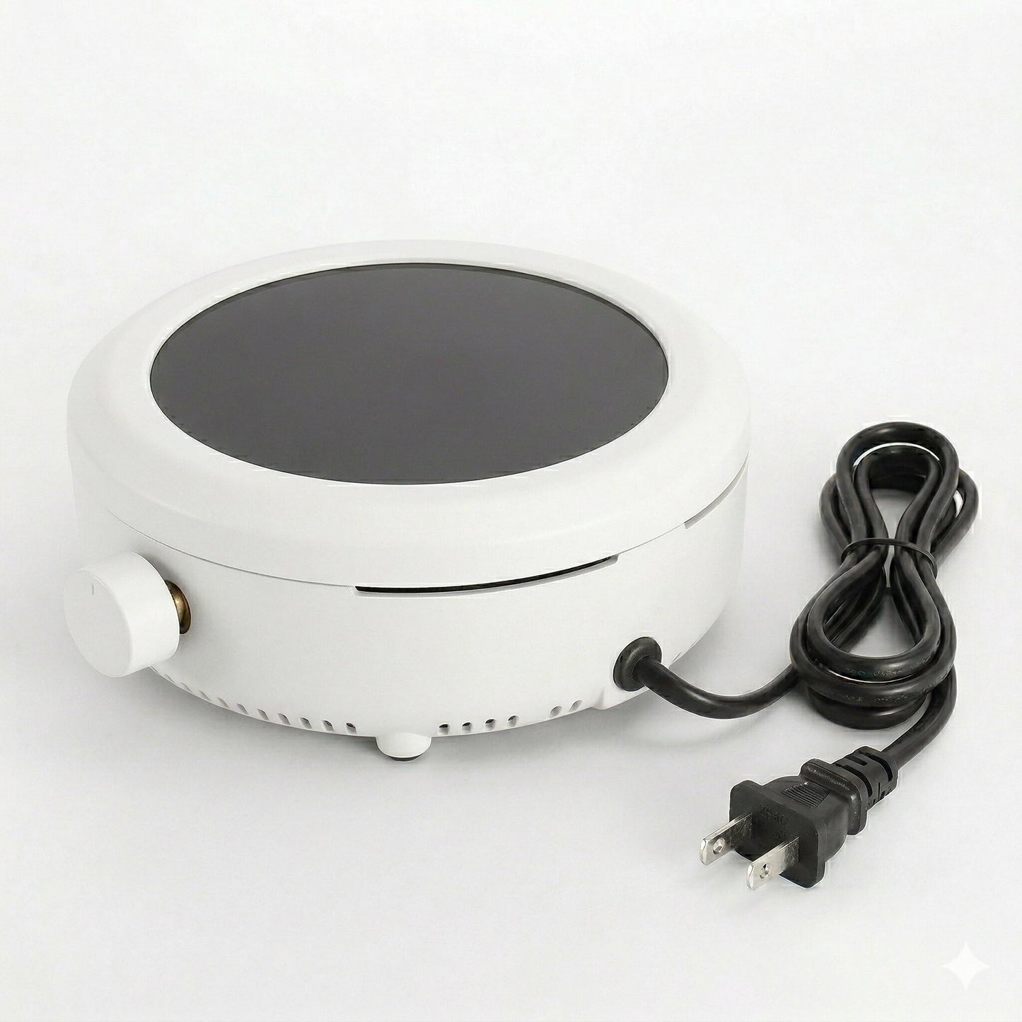 Electric Hot Plate, 800W, Ceramic Heating Surface, Compact and Portable, for Cooking, Tea Preparation and Candle Making (Black)