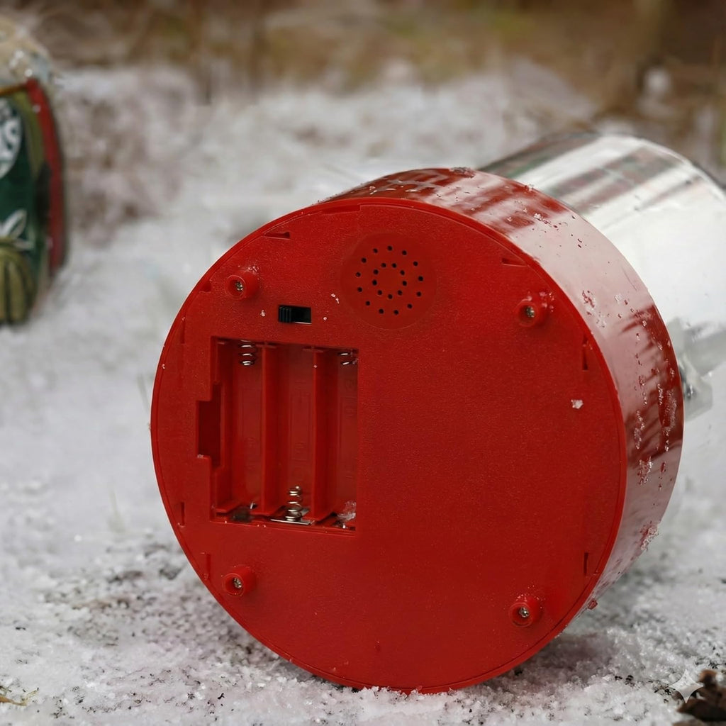 Christmas Musical Snow Globe with LED Light, Santa Claus Scene, Illuminated Lamp Post, Snowflake Base, Battery Operated, Holiday Decoration