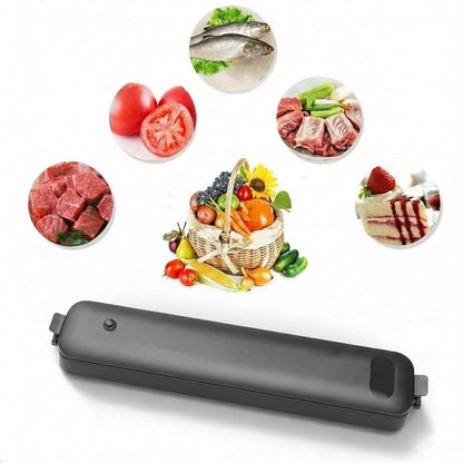 Automatic Vacuum Sealer Machine, One Touch Food Preservation System with 60KPA Pump, Portable Magnetic Design, Black ABS Plastic, for Dry and Moist Foods