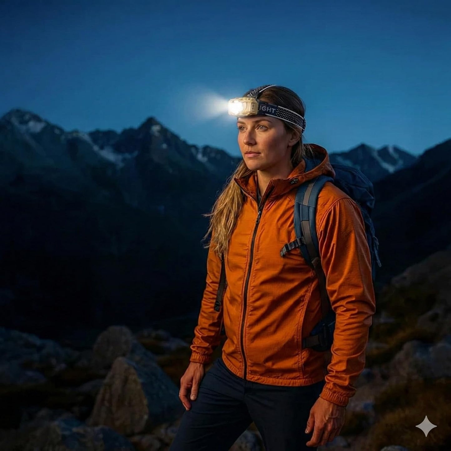 Rechargeable LED Headlamp with COB Side Lights, High-Performance Hands-Free Flashlight for Camping, Hiking, Running, Outdoor Activities