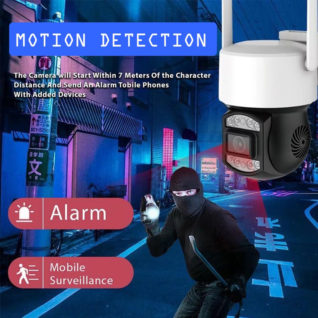 Home-Mall Outdoor Security Camera, LED Night Vision, Waterproof CCTV Surveillance System