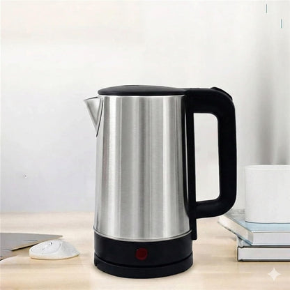 Stainless Steel Electric Kettle with Black Handle, High Capacity Fast Boiling Water Heater for Tea, Coffee, Kitchen and Office Use