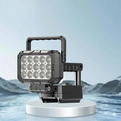 High-Intensity 15-LED Cordless Work Light, Portable Professional Grade Lighting, Rechargeable with Adjustable Mount