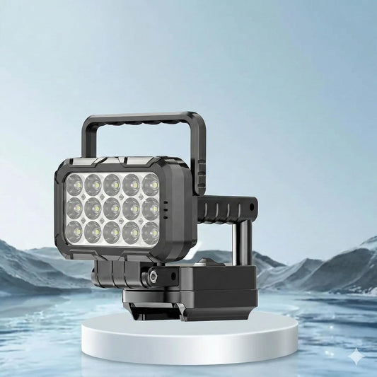 High-Intensity 15-LED Cordless Work Light, Portable Professional Grade Lighting, Rechargeable with Adjustable Mount