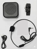 Portable Wired Voice Amplifier with Microphone, 12W Speaker, DSP Noise Reduction, USB and TF Card Support, Adjustable Strap, Black