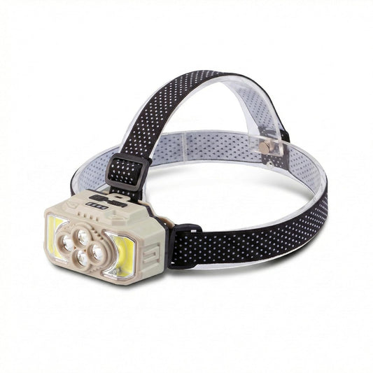 Rechargeable LED Headlamp with COB Side Lights, High-Performance Hands-Free Flashlight for Camping, Hiking, Running, Outdoor Activities