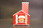 Musical Christmas Santa in Chimney Decoration, Battery Operated, Red Brick House Design, 22 x 13 cm, Moving Up and Down Motion with Holiday Music