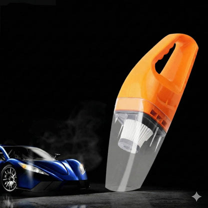 Portable Car Vacuum Cleaner, Wet and Dry, 12V DC, Orange, with Multiple Attachments and Extension Hose