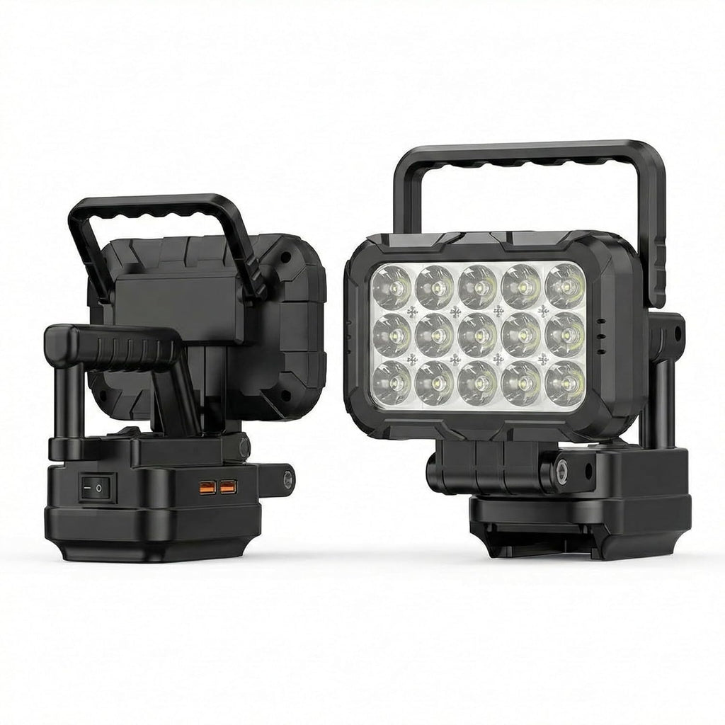 High-Intensity 15-LED Cordless Work Light, Portable Professional Grade Lighting, Rechargeable with Adjustable Mount