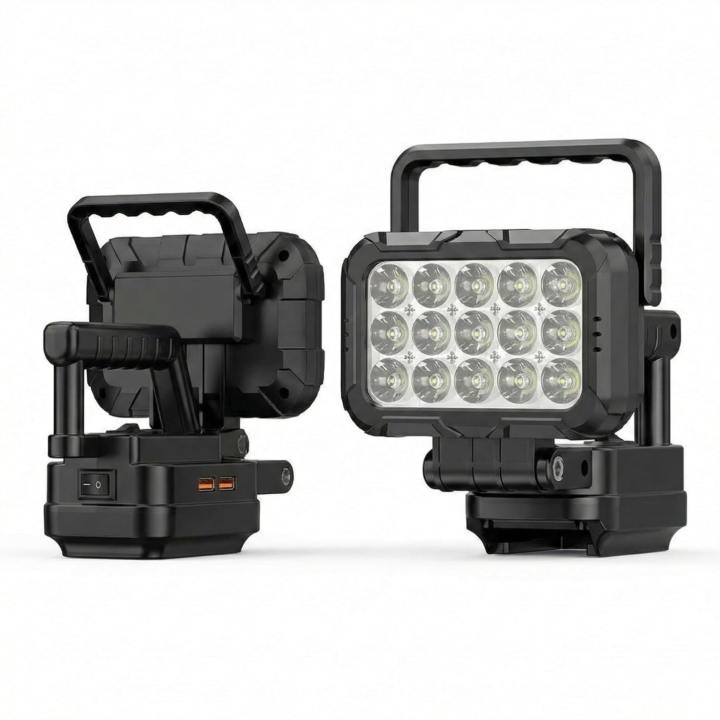High-Intensity 15-LED Cordless Work Light, Portable Professional Grade Lighting, Rechargeable with Adjustable Mount