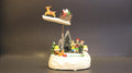 Animated Christmas Village Scene with Flying Santa Sleigh, Musical LED Winter Wonderland Decoration, Snow Base with Figurines, 13 x 11 x 20 cm