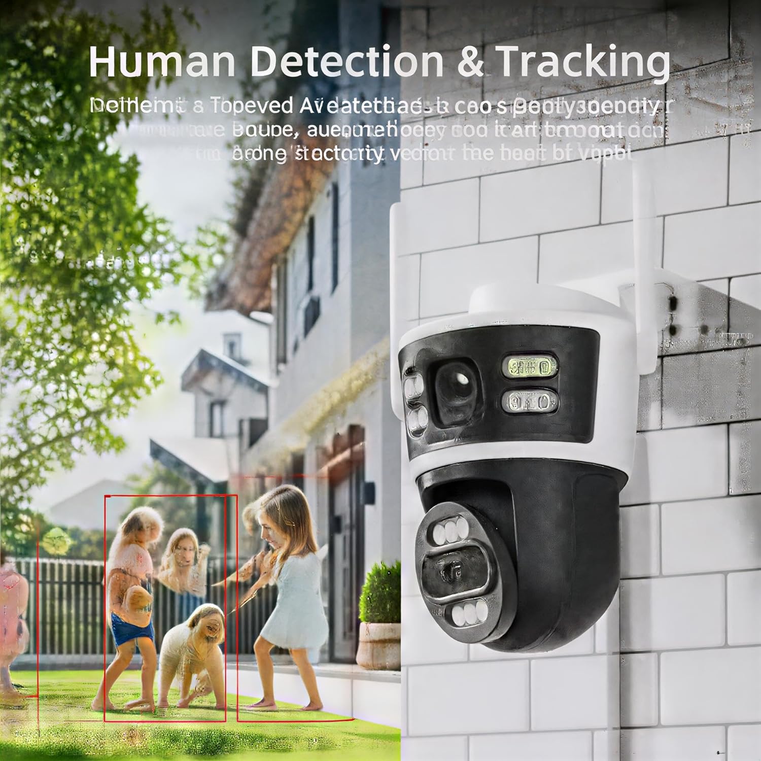 Smart Security Camera, Outdoor WiFi Surveillance Camera with Color Night Vision, 24/7 Recording, Motion Detection, Two-Way Audio, Mobile App Control, Cloud Storage, ONVIF Compatible