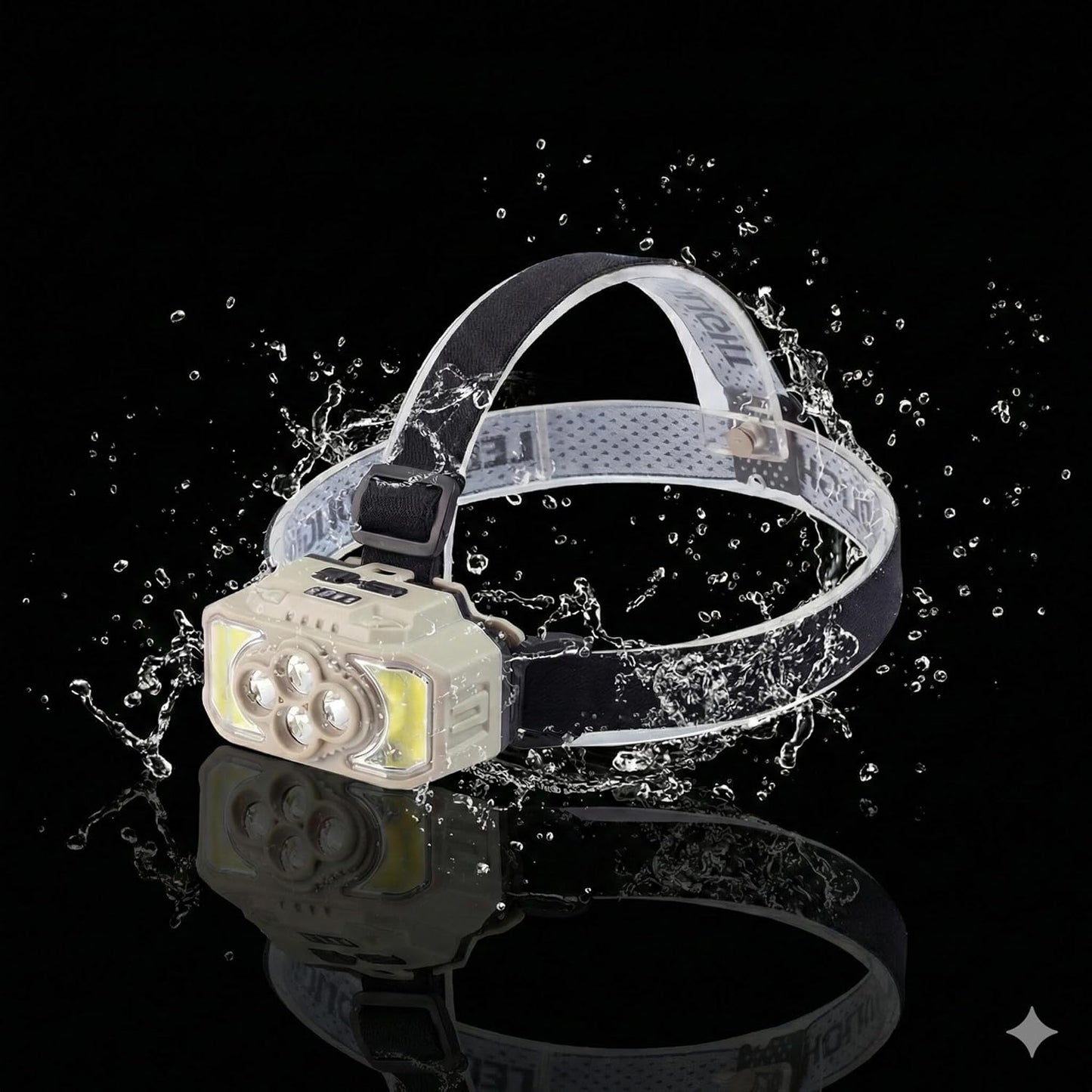 Rechargeable LED Headlamp with COB Side Lights, High-Performance Hands-Free Flashlight for Camping, Hiking, Running, Outdoor Activities